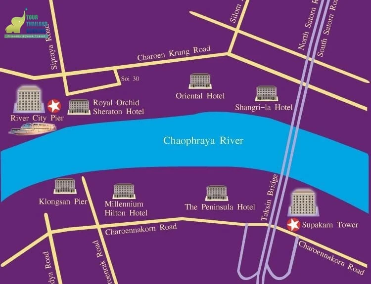 แผนที่การเดินทางไปยัง River city