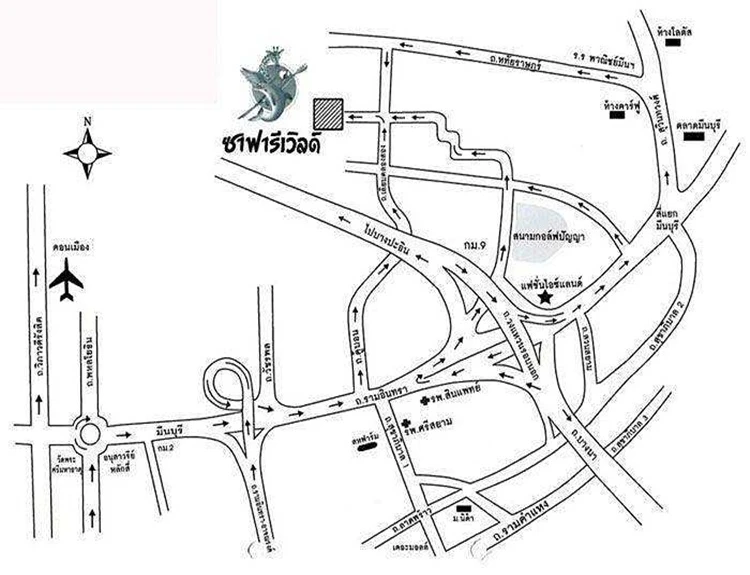 แผนที่การเดินทางไปซาฟารีเวิล์ด