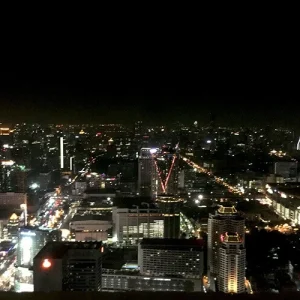 บนนยากาศและวิวยามค่ำบนตึกใบหยก